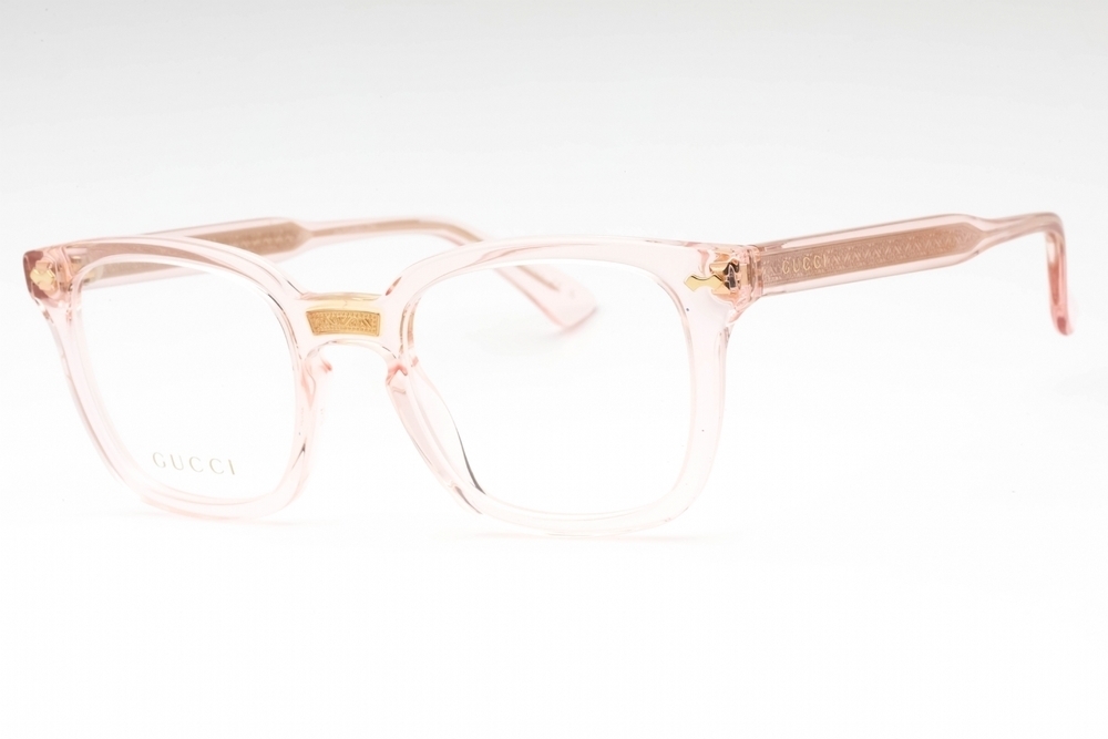 NWT Gucci GG0184O-013 Pink Rectangular 50mm Glasses